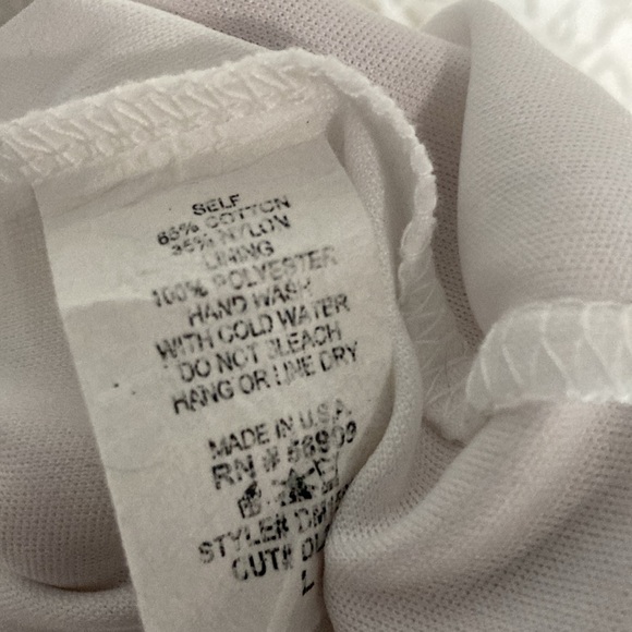 52-4 GB Gianni Bini white lace cold shoulder mini dress top L - Picture 8 of 9